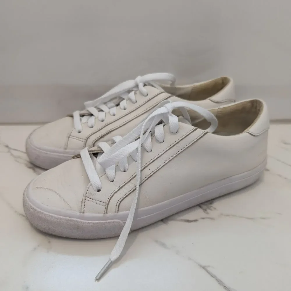 Madewell Off-White Sidewalk Low Top Leather Upper Sneakers Tennis Shoes Size 7.5